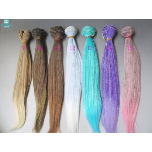 25cm Gradient color straight hair for dolls 1/3 1/4 1/6 BJD diy doll wigs