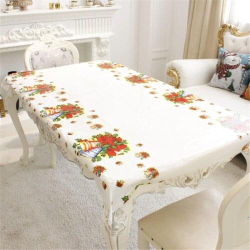 Christmas Disposable Tablecloth Festive Rectangle Oblong Table Cloth Xmas Tableware Dining Kitchen Table Cover 180*110cm 972662