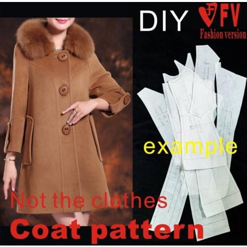 Raglan sleeve cashmere coat pattern autumn and winter coat clothing pattern design cutting drawings BFY-253