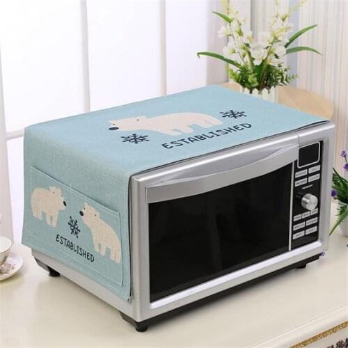 Multiple Pattern Microwave Cover Oven Dust Cover with Storage Bag Kitchen Accessories Home Decoration Microwave Cover