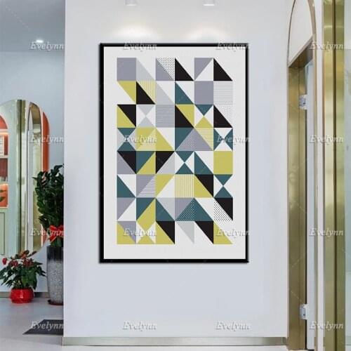 Mixed diagonal arrow chevron triangle geometric pattern Poster , Black and White, Modern Home Decor Art, Wall Art Canvas, Gift