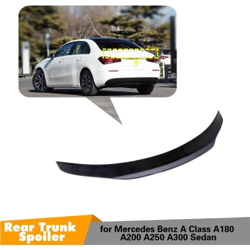 For Mercedes A Class AMG W177 Spoiler A220 Sedan 2018 2019 - UP Benz Carbon fiber rear trunk spoiler