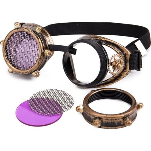 Steampunk Goggles Kaleidoscope Rainbow Crystal Lenses Eyewear Punk Vintage Goggles Welding Cosplay Glasses 2019 Hot Sale
