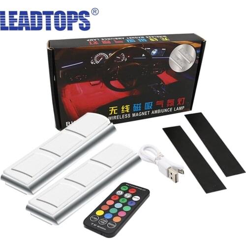 Car interior lights RGB LED lights wireless remote control car decoration lights atmosphere lights magnetic atmosphere lights