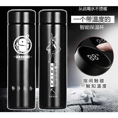 Anime Game Arknights Angelina Stainless Steel Vacuum Cup Men Women Intelligent Screen Thermos Cup Water Cup Water Bottle Gifts