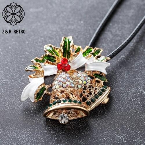 Vintage Jewelry Long Necklace for Women Beads Pendants Hotsale Suspension Rope Chains Choker Christmas Bell Jewellery Wholesale