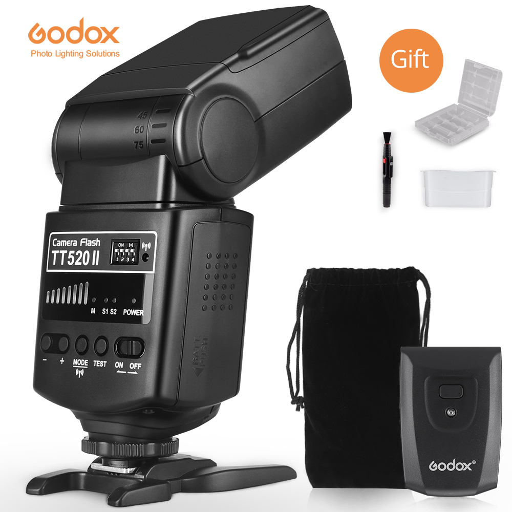 Godox Thinklite Camera Flash TT520II with Build-in 433MHz Wireless Signal for Nikon Canon Pentax Olympus DSLR Cameras
