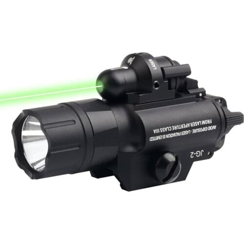 High Grade Aluminum 420 Lumens Tactical Flashlight Green Laser Sight Low Temperature Resistent Tail Line Switch Winter Hunting