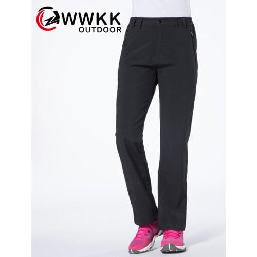 Winter Hiking Pants Women Thick Warm Fleece Softshell Pants Fishing Camping Hiking Skiing Trousers Waterproof Windproof Pants