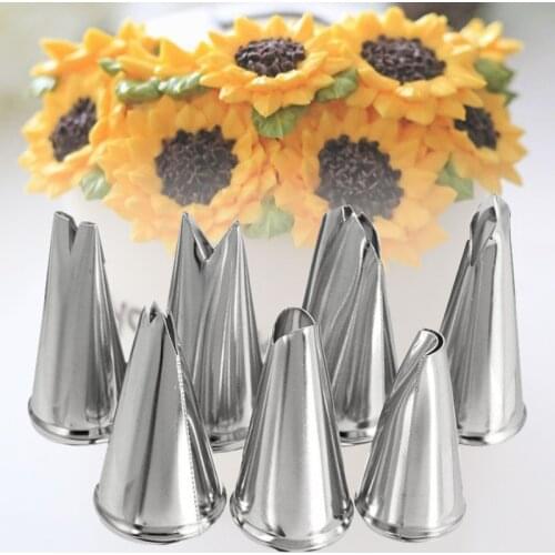 1/5/7Pcs Leaves Nozzles Set Stainless Steel Icing Piping Nozzles Reusable Cream Tips Cupcake Decorating Tools Accessories