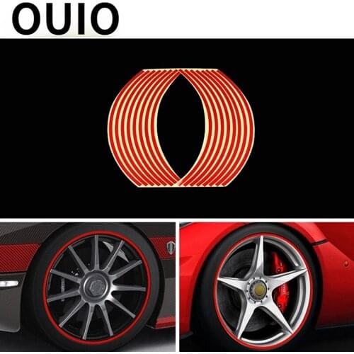 OUIO 1set Car Wheel Reflective Rim Tape Stickers For Renault Megane 2 Captur Mitsubishi ASX Suzuki Vitara Jeep Wrangler Peugeo