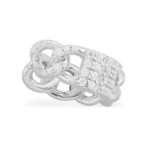 SLJELY Fashion Real 925 Sterling Silver Mono White Chain Link Sliding Ear Cuff Dark Grey Clip Earring 1pc for Women Fine Jewelry