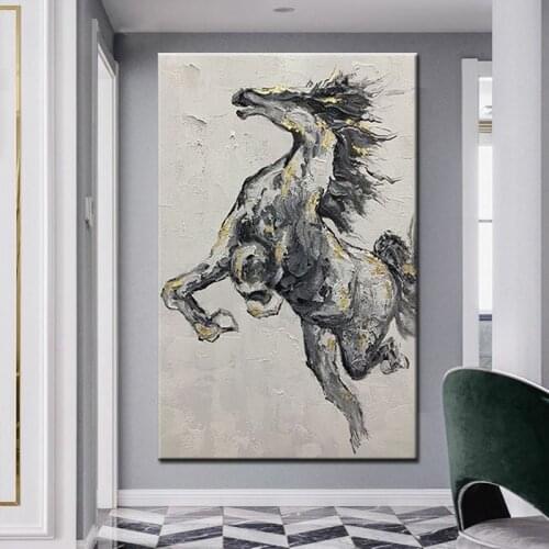 100% Hand Painted No Framed Horses Are Running Abstract Oil Painting Wall Art Home Decor Wall Pictures Modern On Canvas