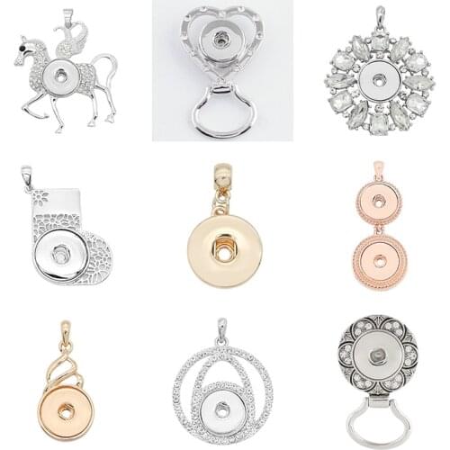20mm 18mm Snap Button Pendants DIY Jewelry 5pcs/lot (No chain) KD3035