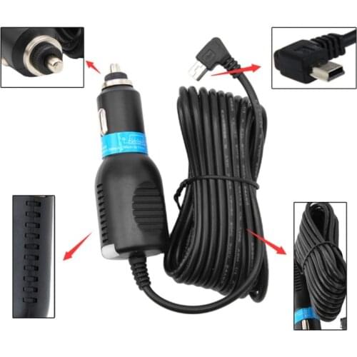 2000mAH Mini USB DC 5V 2A Auto Car DC 12-24V Black Power Charger Adapter Cable Cord For GPS Car Camera