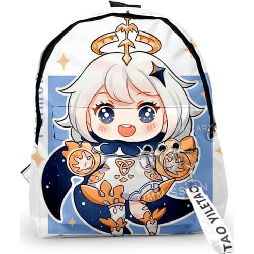 2021 Genshin Impact Paimon 3D Print Fashion Men Women Backpack Oxford hanging buckle Style Child School bag Travel Backpack