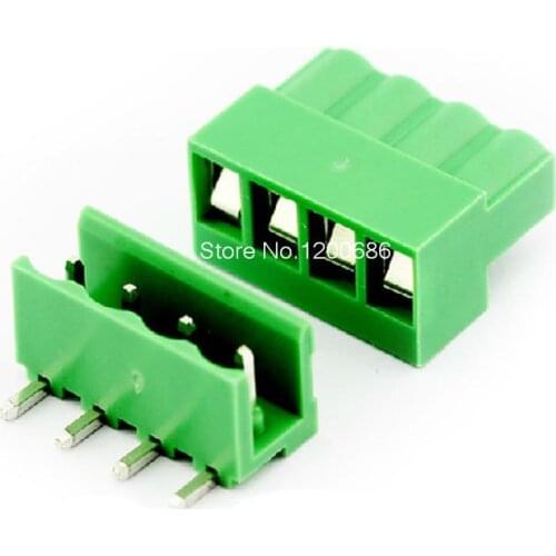 4pin 5.08 Right angle Terminal plug type 300V 10A 5.08mm pitch connector pcb screw terminal block connector