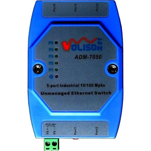 ADM-7050 5-port industrial switch Unmanaged 5-Port Industrial Switch 5-Port 100M Switch Rail Installation