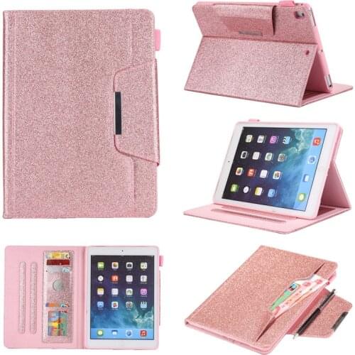 For iPad 10.2 2019 Case Bling Glitter Smart Tablet Cover Skin For iPad 10.2 7th Generation Case With Card Slots Rose Gold / Gold