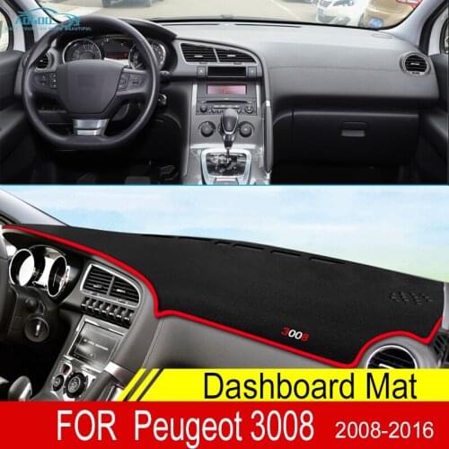For Peugeot 3008 2008~2016 MK1 3008GT GT Car Dashboard Cover Mats Avoid Light Pads Anti-UV Anti-Slip Case Carpets Accessories