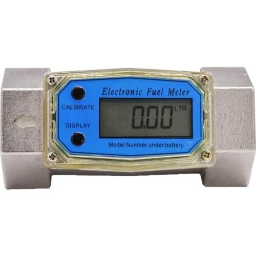 Electronic Digital Flowmeter Liquid Water Turbine Flow Meter Fuel Oil Flowmeter 1.5 Inches 10-100gpm 38-380L/Min