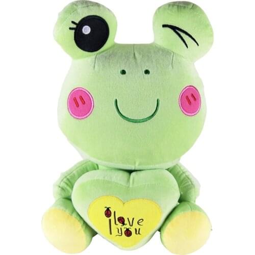 BOLAFYNIA Frog figurine holding heart love Valentines Day Beetle frog pillow cushions birthday gift children plush stuffed toy