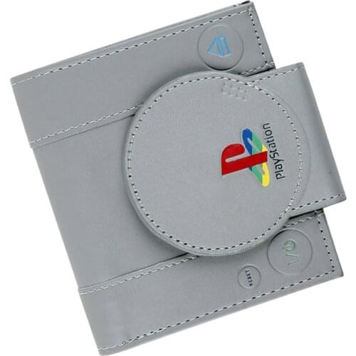 Game Handle Playstation Wallet PS1 Shape Coin Purse With Card Holder For man Bi-Fold