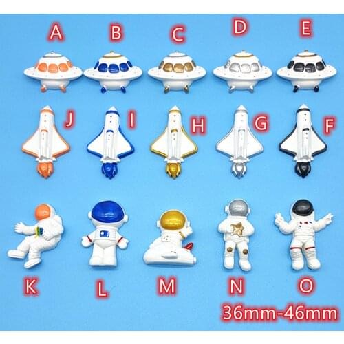 Cabochon Spaceship Spaceman 10pcs big Kawaii Resin flatback Cabochons Charm For DIY Hair Bow Scrapbooking Decoration Craft Charm