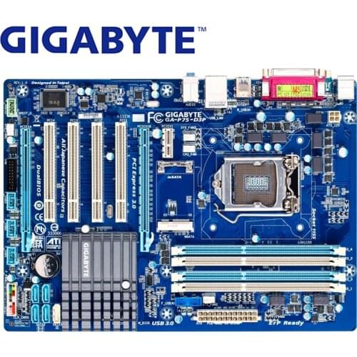 LGA 1155 DDR3 For Intel B75 Gigabyte GA-P75-D3P Original Motherboard USB3.0 SATA3 P75 D3 32GB 22nm Main board P75 D3P P75-D3P