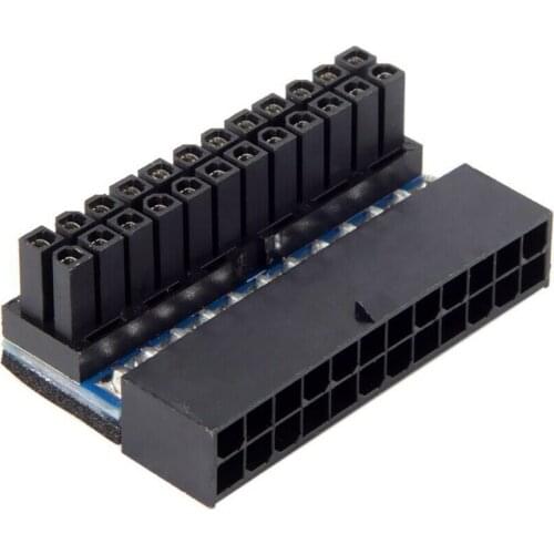 BAAQII Female ATX 24Pin to 24pin Male 90 Degree Power Adapter Mainboard Motherboard for Desktops PC Supply CE1085