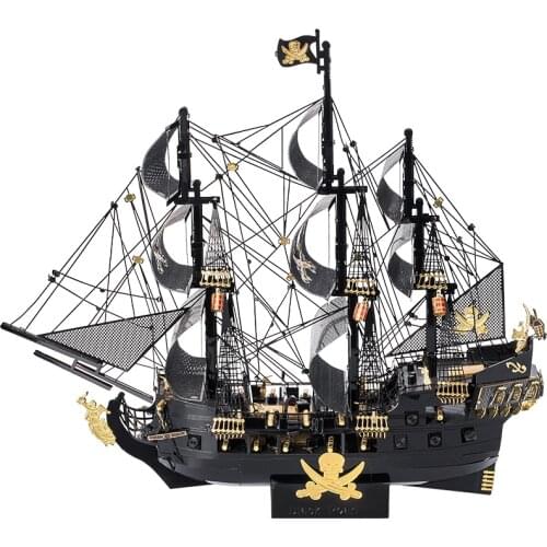 MMZ MODEL Piececool 3D metal puzzle Pirate Ship Military Assembly metal Model kit DIY 3D Laser Cut Model puzzle toys