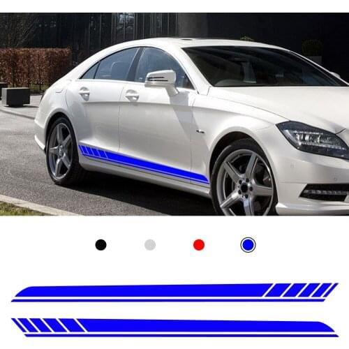 For BWM E90 E60 Cadillac Audi A4 B8 A5 Mercedes Car Door Side Skirt Sticker Decal Accessories 1 pair(L+R