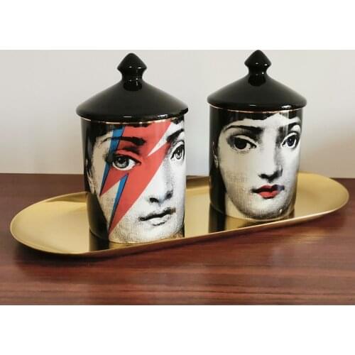 Retro Black Lid Candle Holder Diy Handmade Candles Jar Storage Bin Ceramic Crafts Home Decoration Jewerlly Storage Box