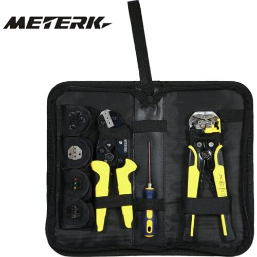 Meterk Professional multitool 4 In 1 Wire Crimpers Engineering Ratcheting Terminal Crimping Pliers wire stripper Tools Set