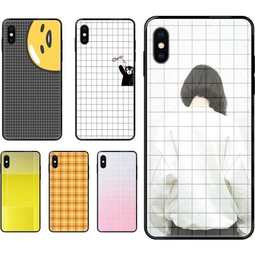 Luxury Fashion Retro Black White Grid Simple Back Collection For Redmi 3S 4X 4A 5 5A 6 6A 7 7A 8 8A 8T 9 9A K20 K30 S2 Y2 Pro