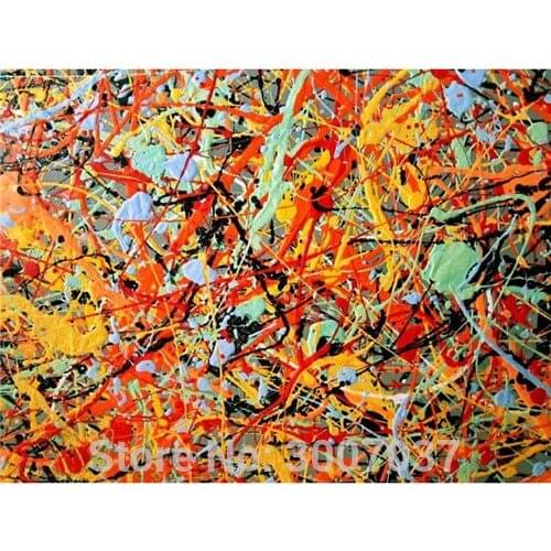 Hand Painted Jackson Pollock Abstract Oil Painting Wall Art Canvas Painting Color Modern Art Home Decoration Wall Pictures