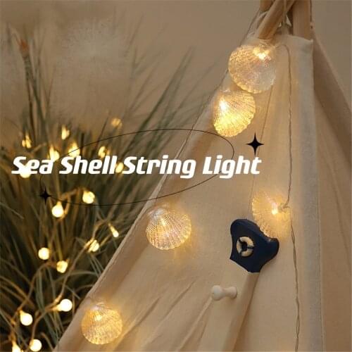 3M/6M/10M Warm White Sea Shell String Light lamp Handmade Indoor Christmas Tree Wedding party Home Decoration Battery
