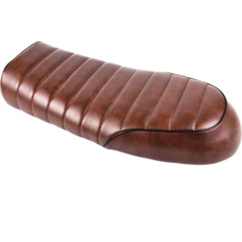SAFFEN Brown Vintage Flat Brat Seat Cafe Racer Saddle Motorcycle Retro Seat GN CG CB200 CB350 CB400SS CB500 CB750 SR400 XJ XS KZ