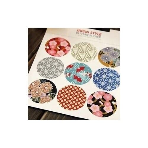 Japanese traditional printing notebook decorative baking circular seal 180pcs