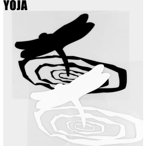 YOJA 14.7×10.6CM Cartoon Animals Fashion Dragonfly Vinyl Decal Car Stickers Black/Silver 19C-0387