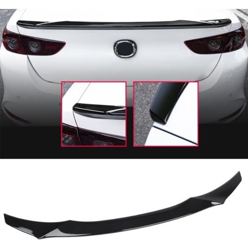 Car Rear Tail Trunk Wing For Mazda 3 Axela 2019 2020 Spoiler Lip Splitter Trim Gloss Black ABS Car Accessories Exterior Moulding
