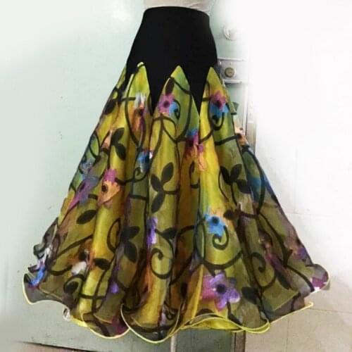 New ballroom skirt long ballroom dance skirts for women waltz standard ballroom skirts women Custom size