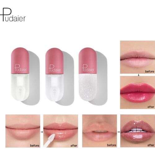 1PC Crystal Lip Gloss Capsule Lip Plumper Oil Shiny Clear Lip Oil Moisturizing Women Lip Gloss Balm Makeup Lip Tint Cosmetic