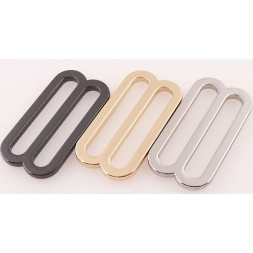 10 PCS Silver/Pale Gold/Gunmetal Slider Buckles,Webbing Adjuster Buckle for Strap-50/45/38/35/32/25/20MM-Adjustable Slide Buckle