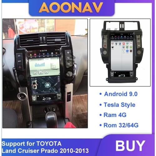13.6 inch car GPS Radio GPS navigation for-TOYOTA Land Cruiser Prado 2010-2013 multimedia player vertical screen Android 9.0