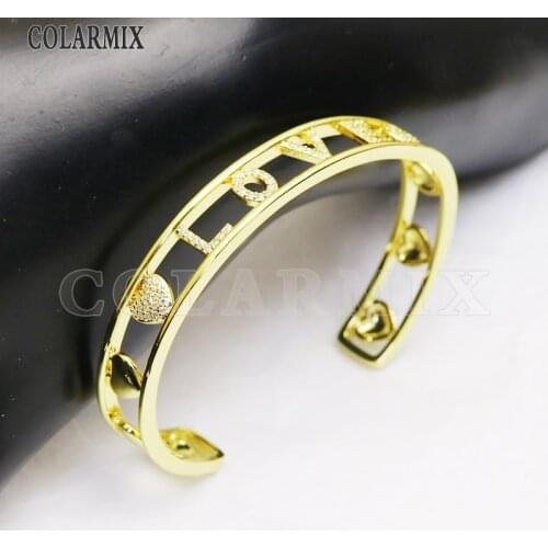 3Pcs Hollow Gold color bangle Love Style Bangle Gold color Metal Bangle jewelry metal Bracelet Mix color Women bangle 31461