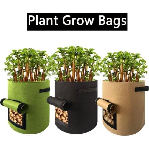 Potato Plant Grow Bags 4 7 10 Gallon Fabric Home Garden Fruit Plants Growing Moisturizing Pot Jardin Planting Bag