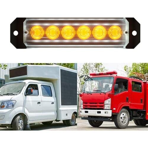 4-Pack 12V 24V DC Grille Strobe Yellow Emergency Lights 4 pcs for Van Trucks Motorcycle Snow Plows Cars Vehicles Safety Flashing