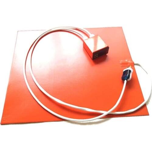 400*500*1.5mm heat bed for 3d printer 230v 1400w digital thermostat on wire 1000mm lead wire come out from middel of short