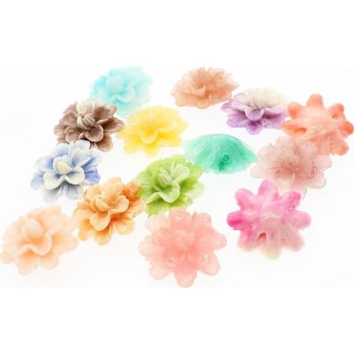 5pcs Synthetic Coral Beads Hand-carved Powder Embossing Coral Flower DIY Fashion Earrings Accessories Necklace Bracelet Jewelry